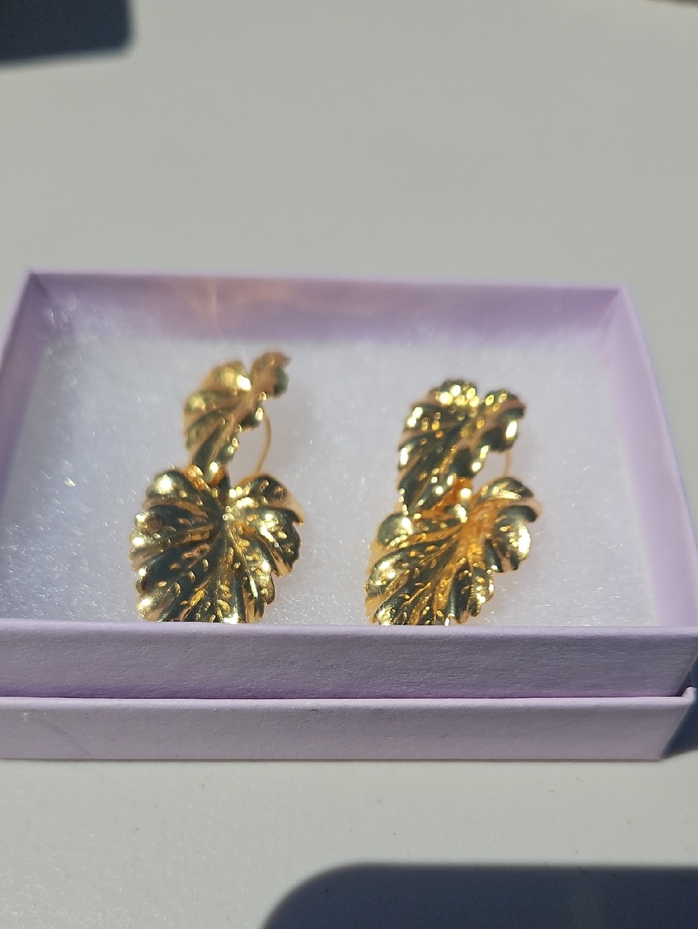 Gold Leaf Drop Earrings - Women Jewelry